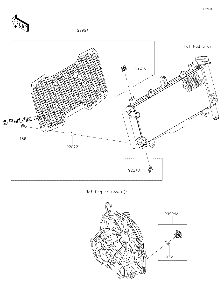 Diagrama de ACCESSORY RADIATOR SCREEN AND CAP