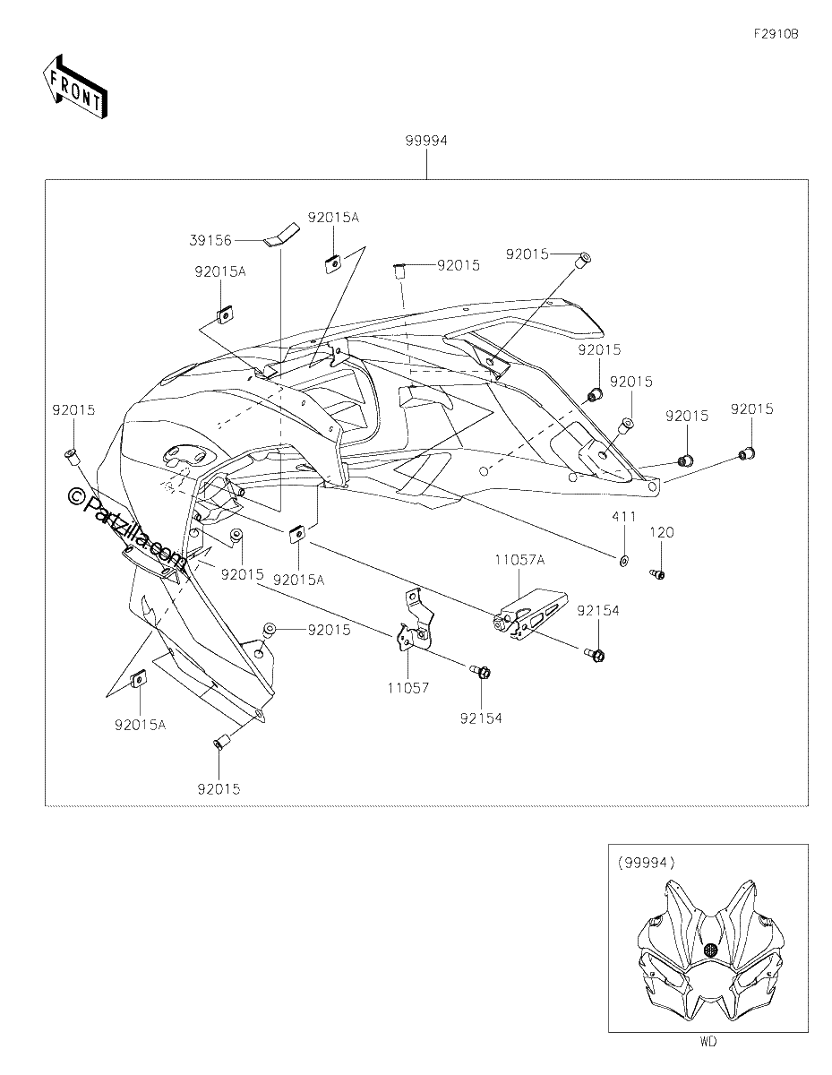 Diagrama de ACCESSORY CARBON COWLING KIT