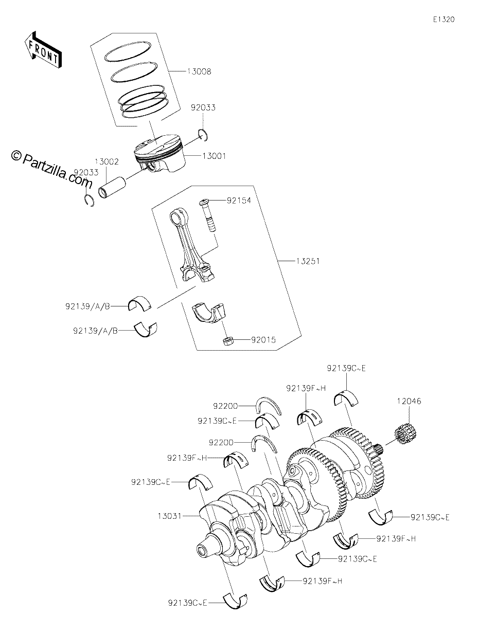Diagrama de CRANKSHAFT PISTON S