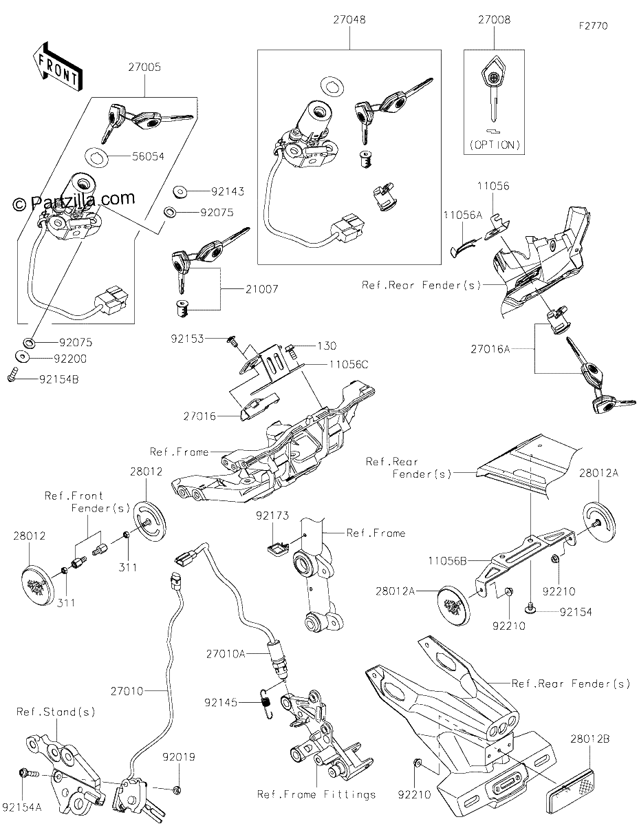 Diagrama de IGNITION SWITCH LOCKS REFLECTORS