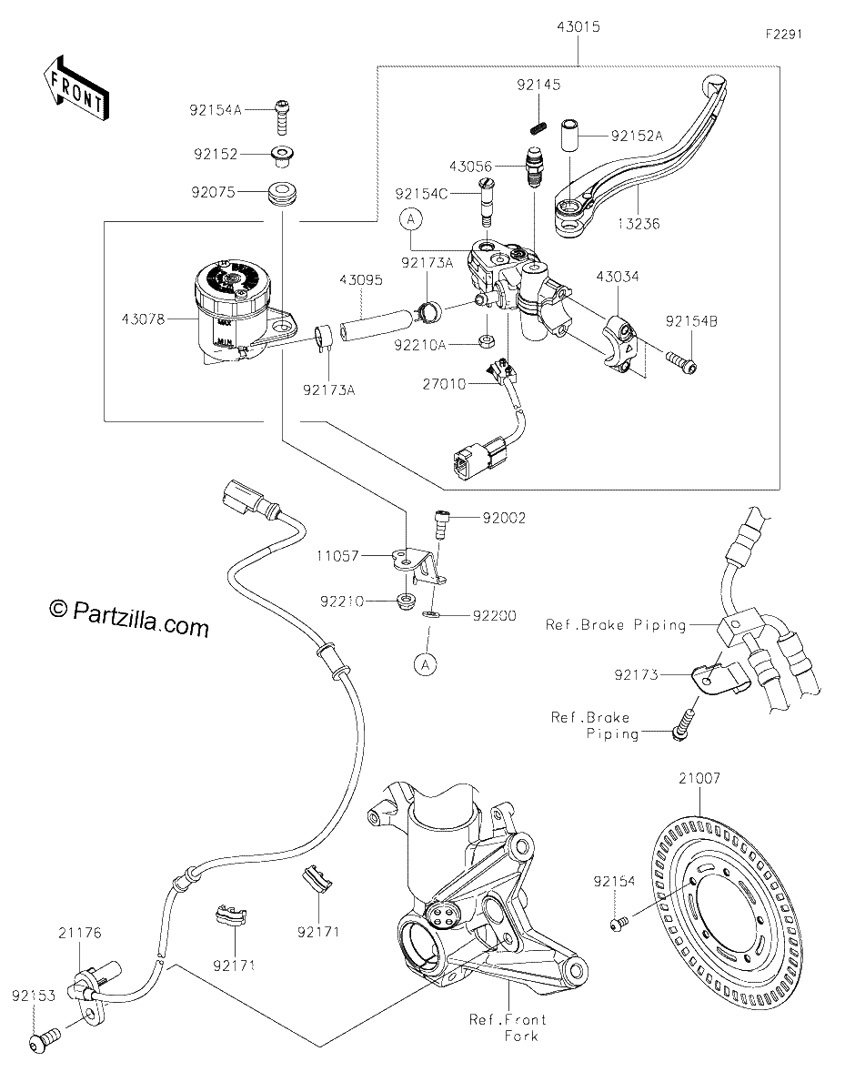 Diagrama de FRONT MASTER CYLINDER