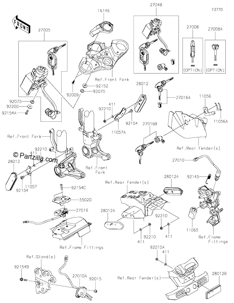 Diagrama de IGNITION SWITCH LOCKS REFLECTORS