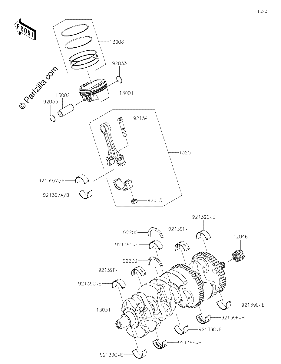 Diagrama de CRANKSHAFT PISTON S