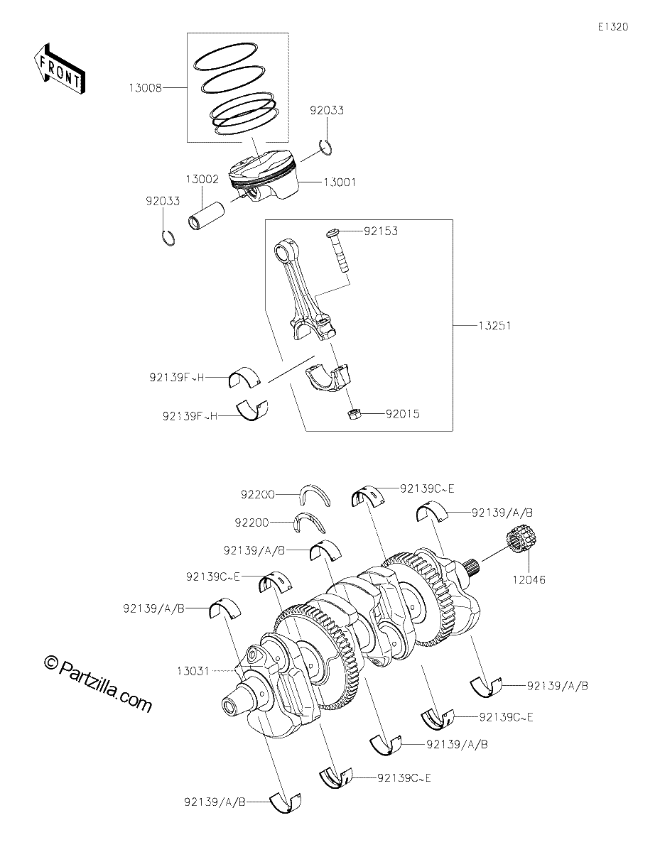 Diagrama de CRANKSHAFT PISTON S