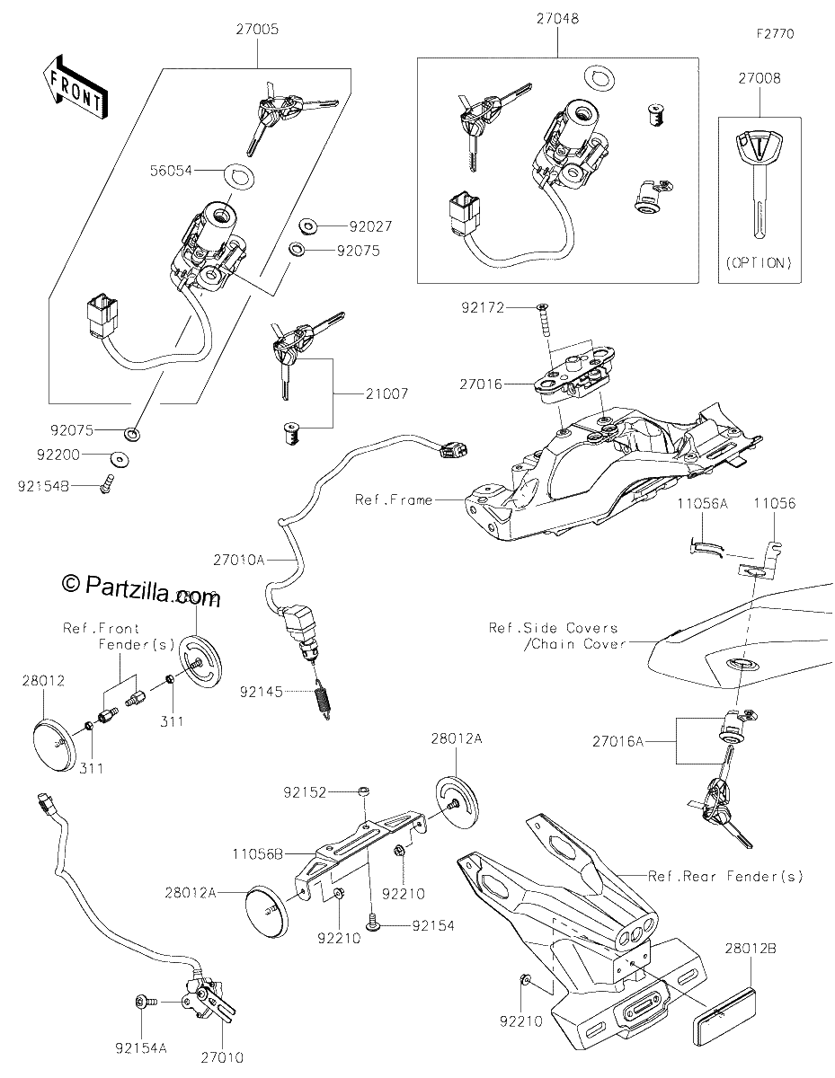 Diagrama de IGNITION SWITCH LOCKS REFLECTORS