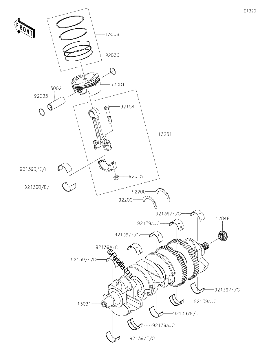 Diagrama de CRANKSHAFT PISTON S