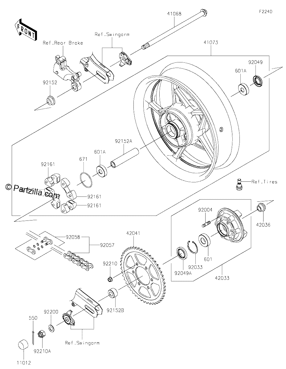 Diagrama de REAR WHEEL CHAIN