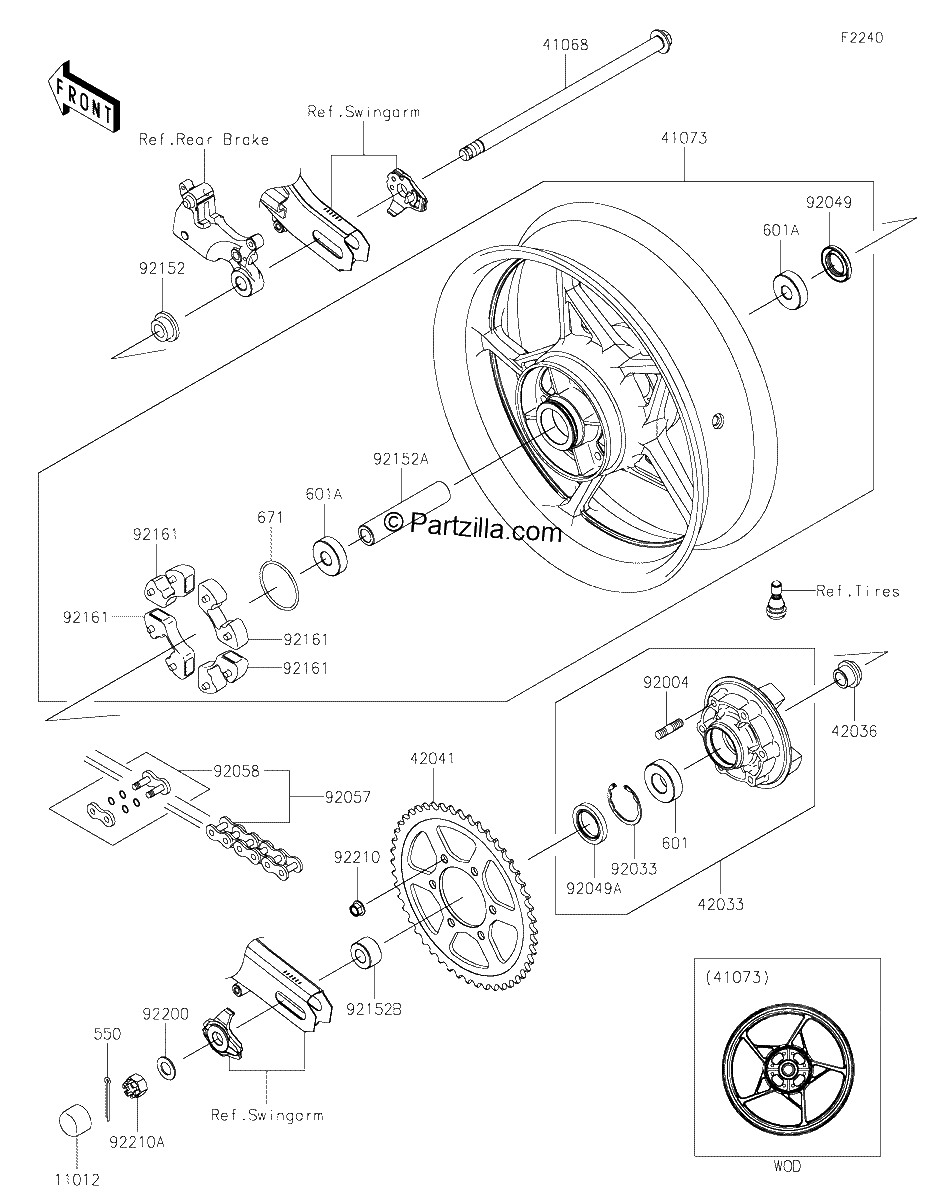 Diagrama de REAR WHEEL CHAIN