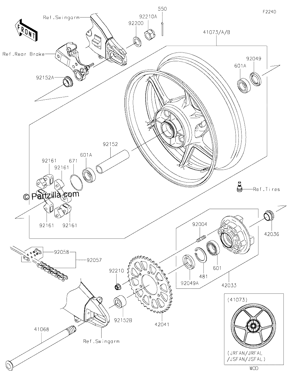 Diagrama de REAR WHEEL CHAIN