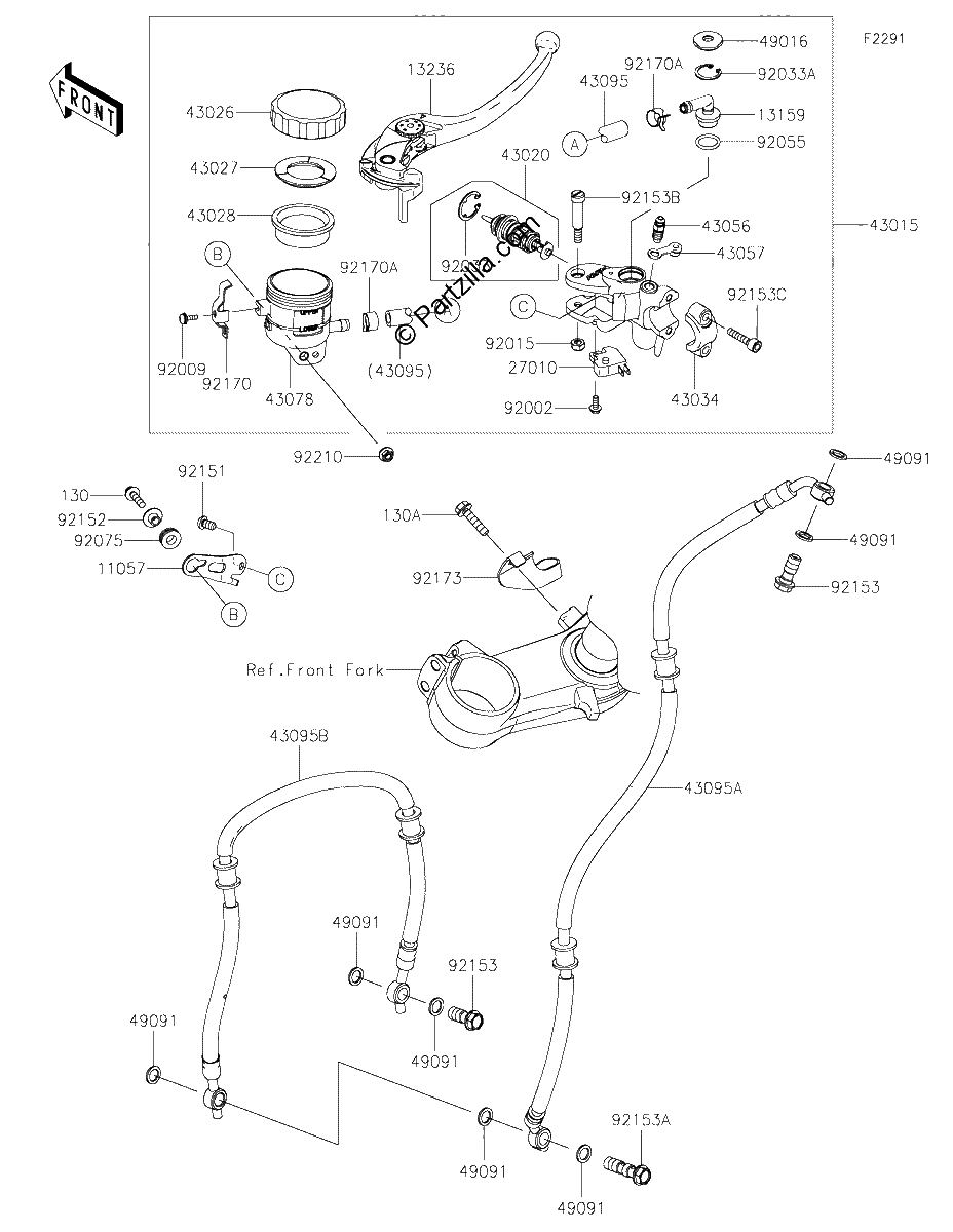 Diagrama de FRONT MASTER CYLINDER