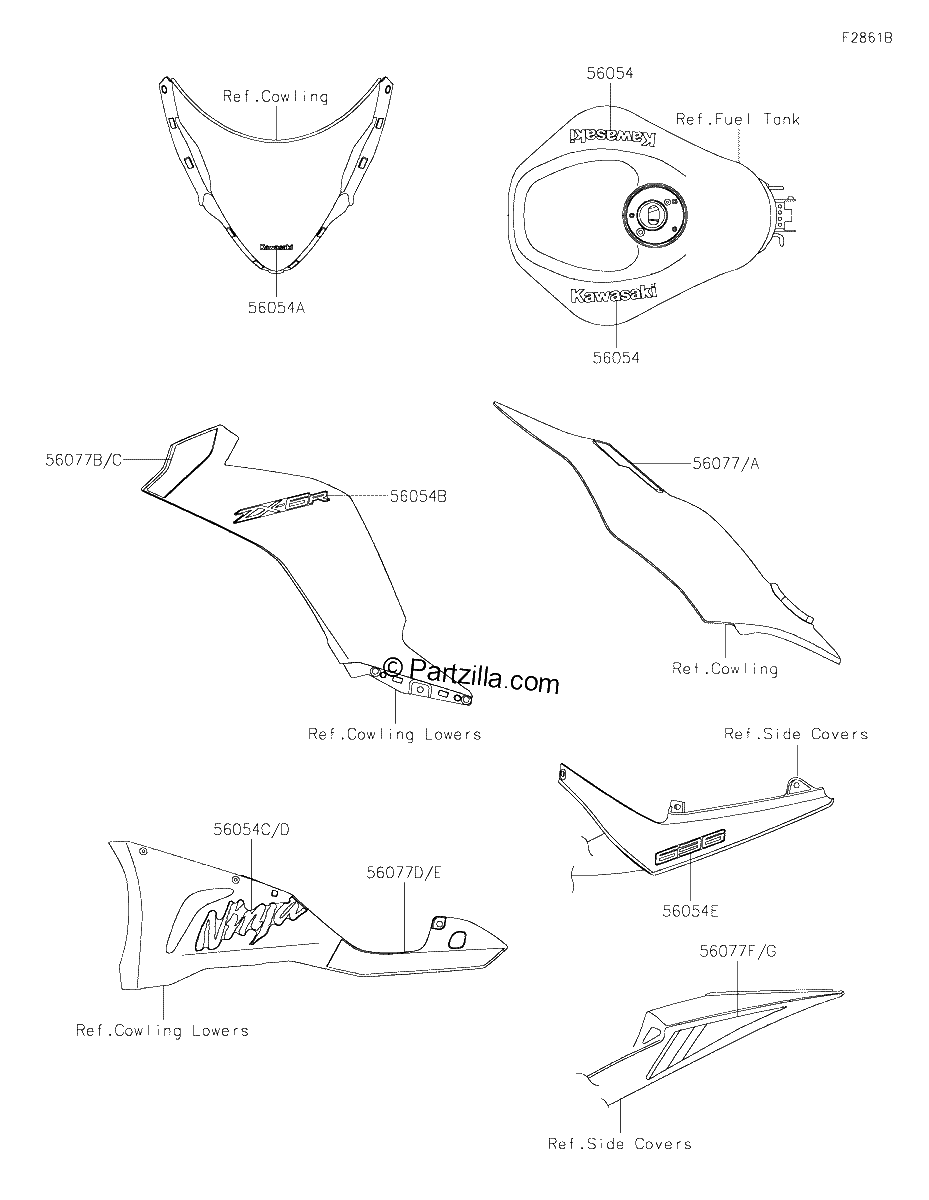 Diagrama de DECALS WHITE CA US