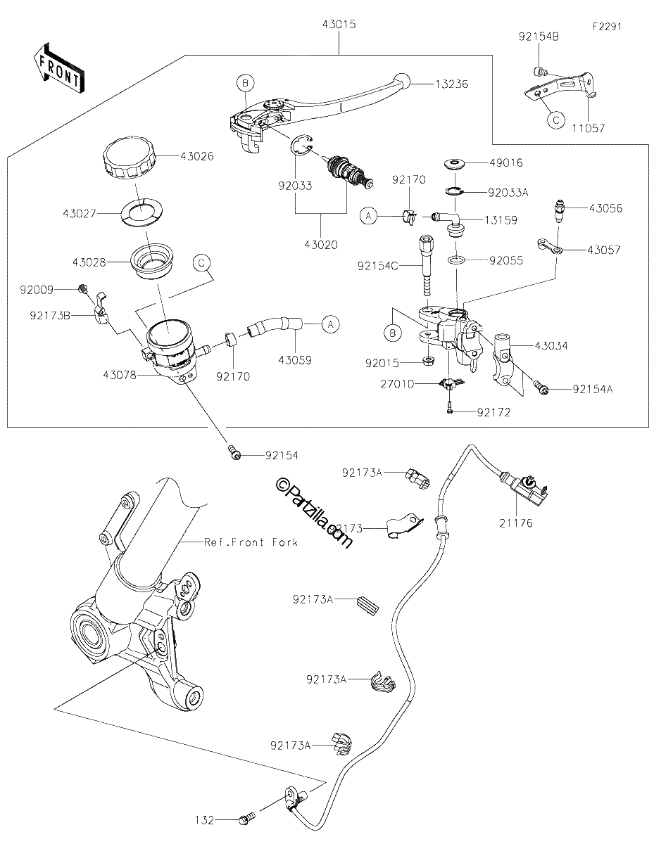 Diagrama de FRONT MASTER CYLINDER