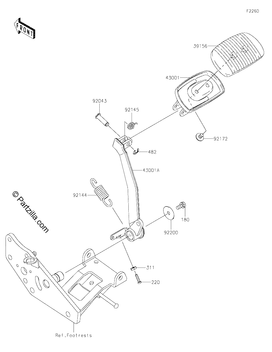 Diagrama de BRAKE PEDAL TORQUE LINK