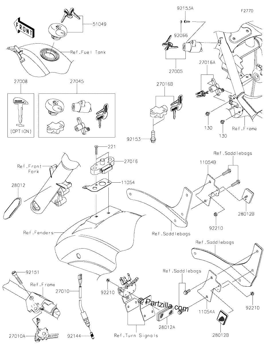 Diagrama de IGNITION SWITCH LOCKS REFLECTORS