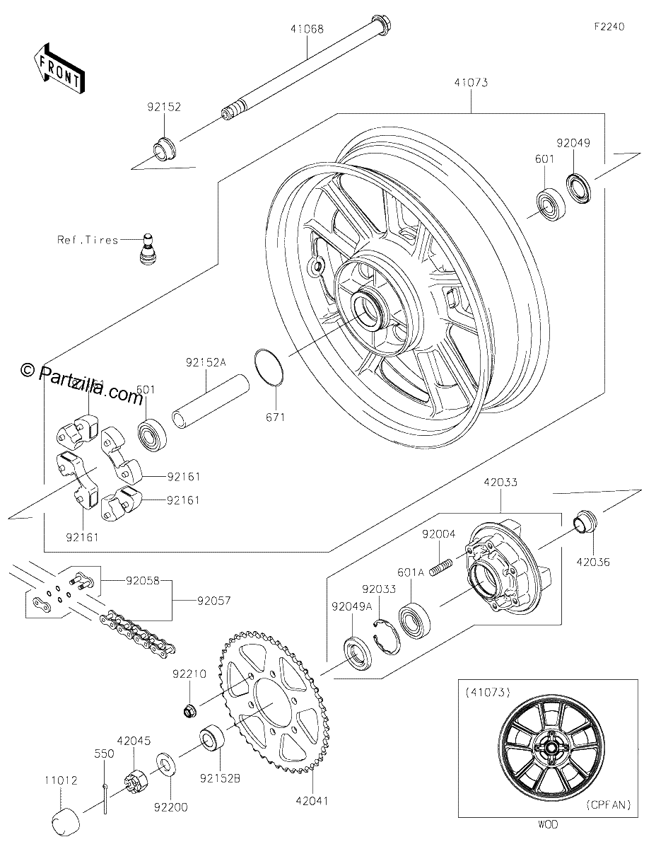 Diagrama de REAR WHEEL CHAIN