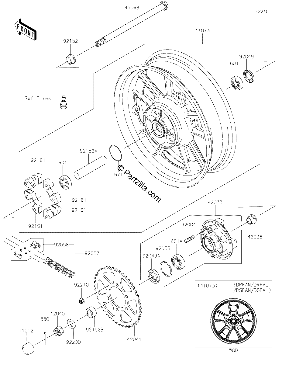 Diagrama de REAR WHEEL CHAIN