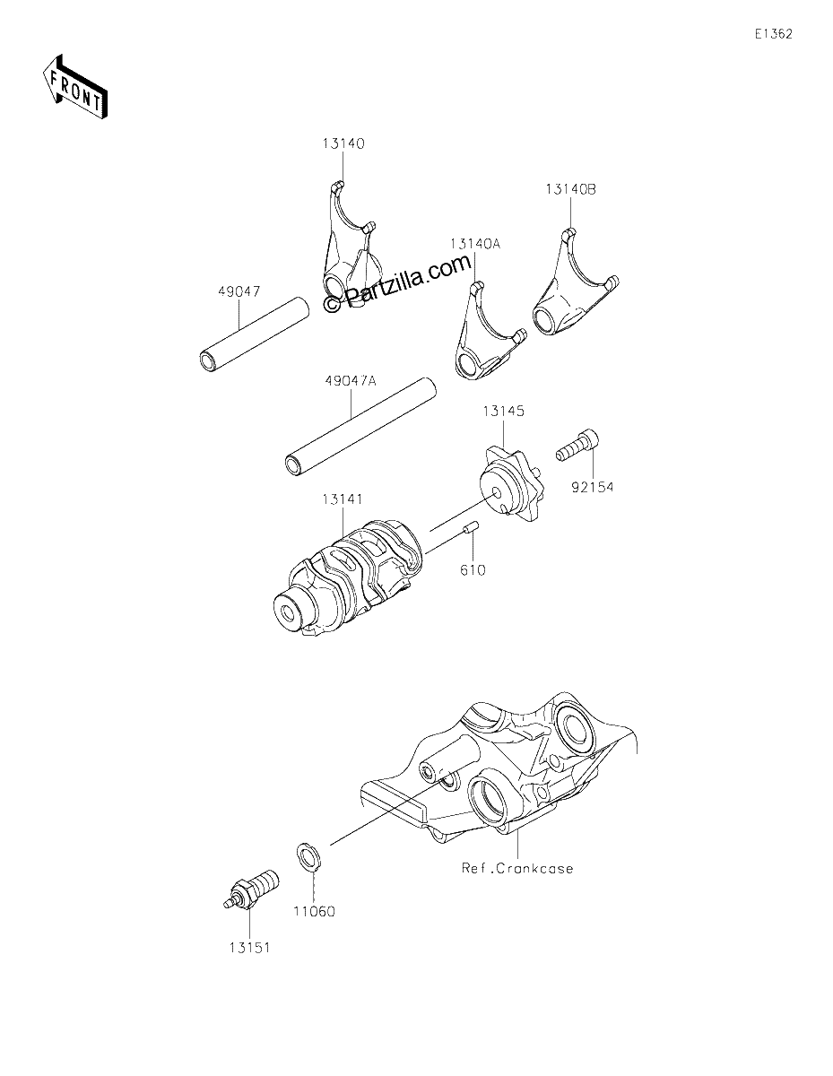 Diagrama de GEAR CHANGE DRUM SHIFT FORK S
