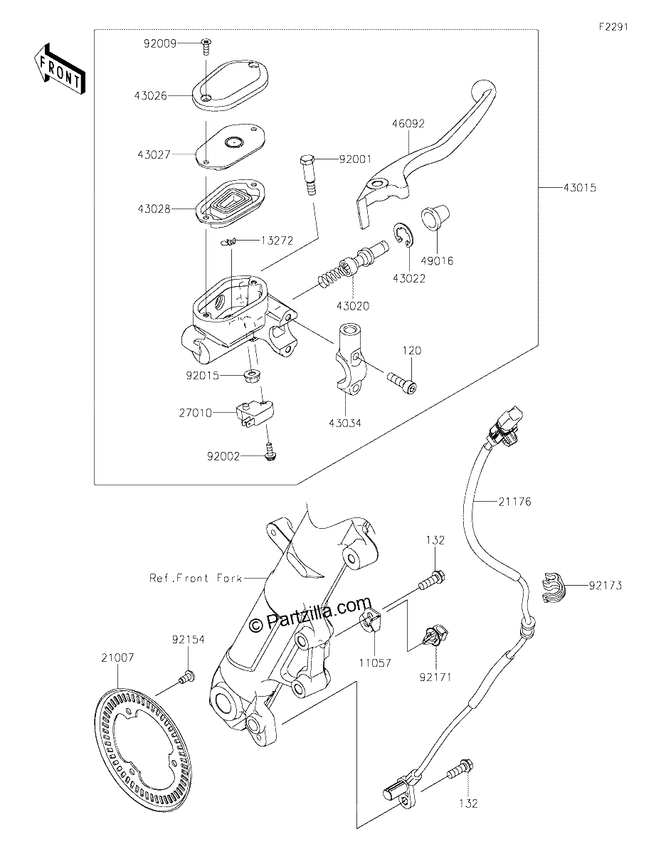 Diagrama de FRONT MASTER CYLINDER