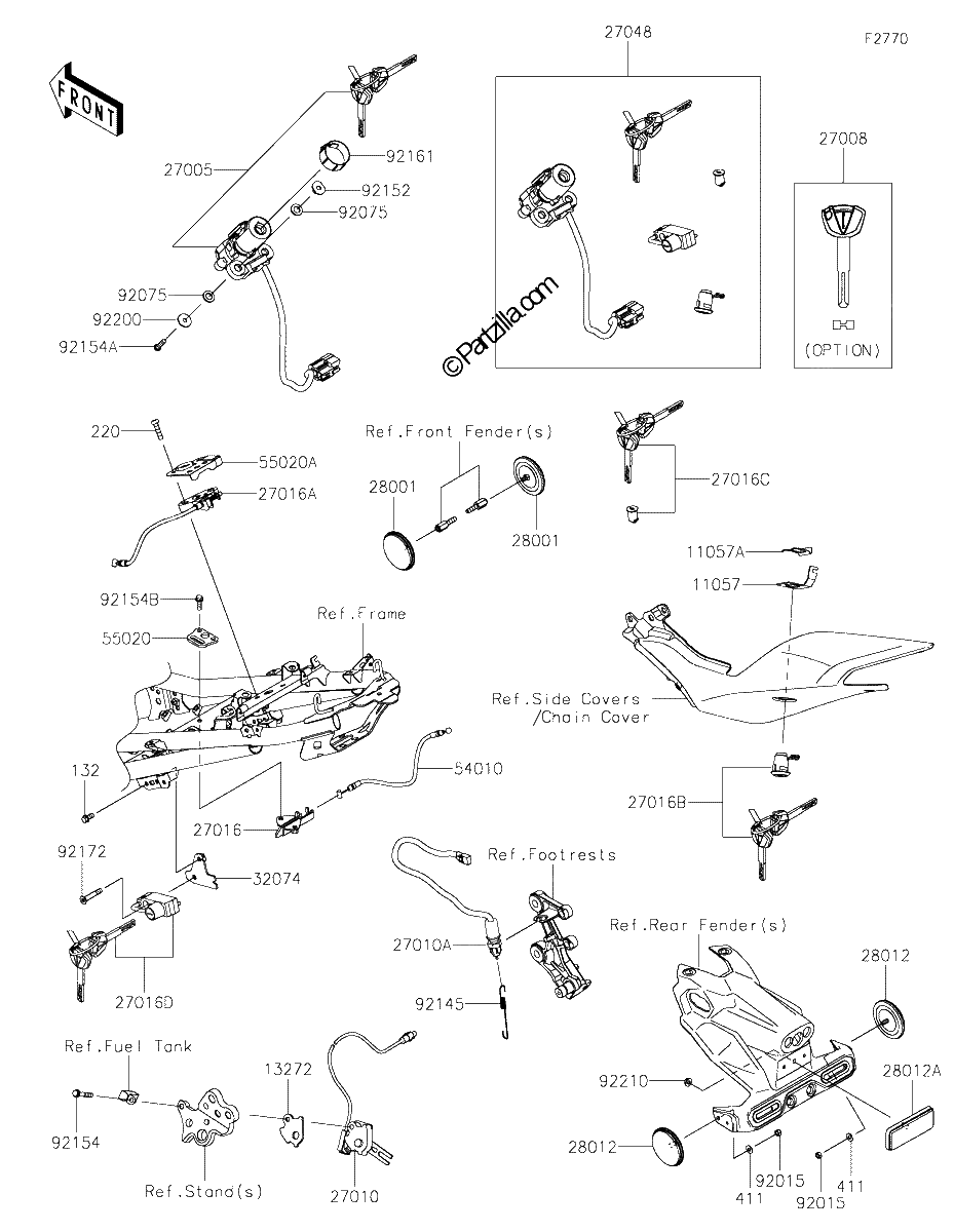 Diagrama de IGNITION SWITCH LOCKS REFLECTORS
