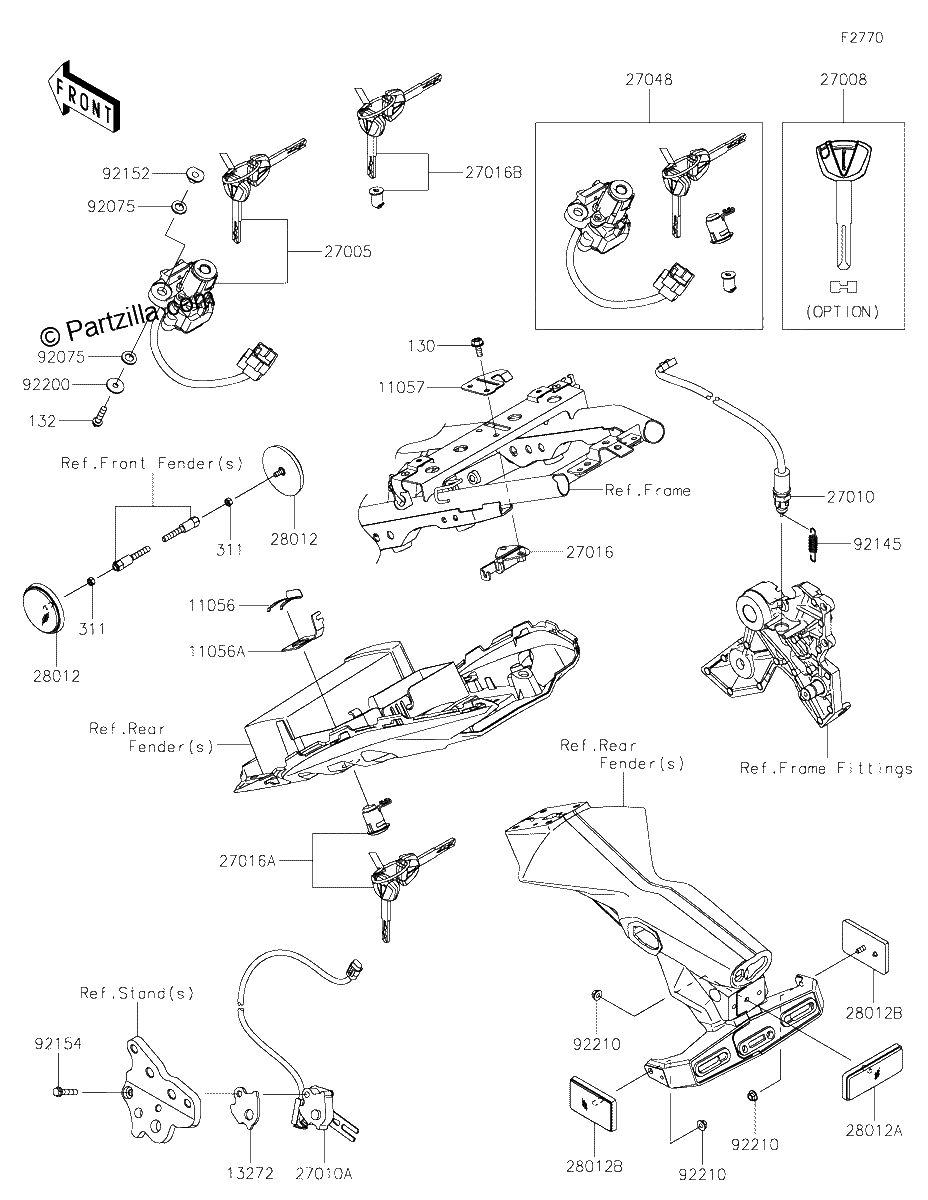 Diagrama de IGNITION SWITCH LOCKS REFLECTORS