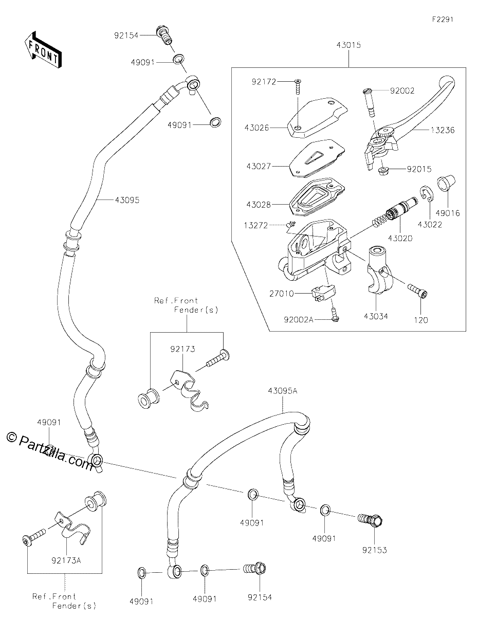 Diagrama de FRONT MASTER CYLINDER