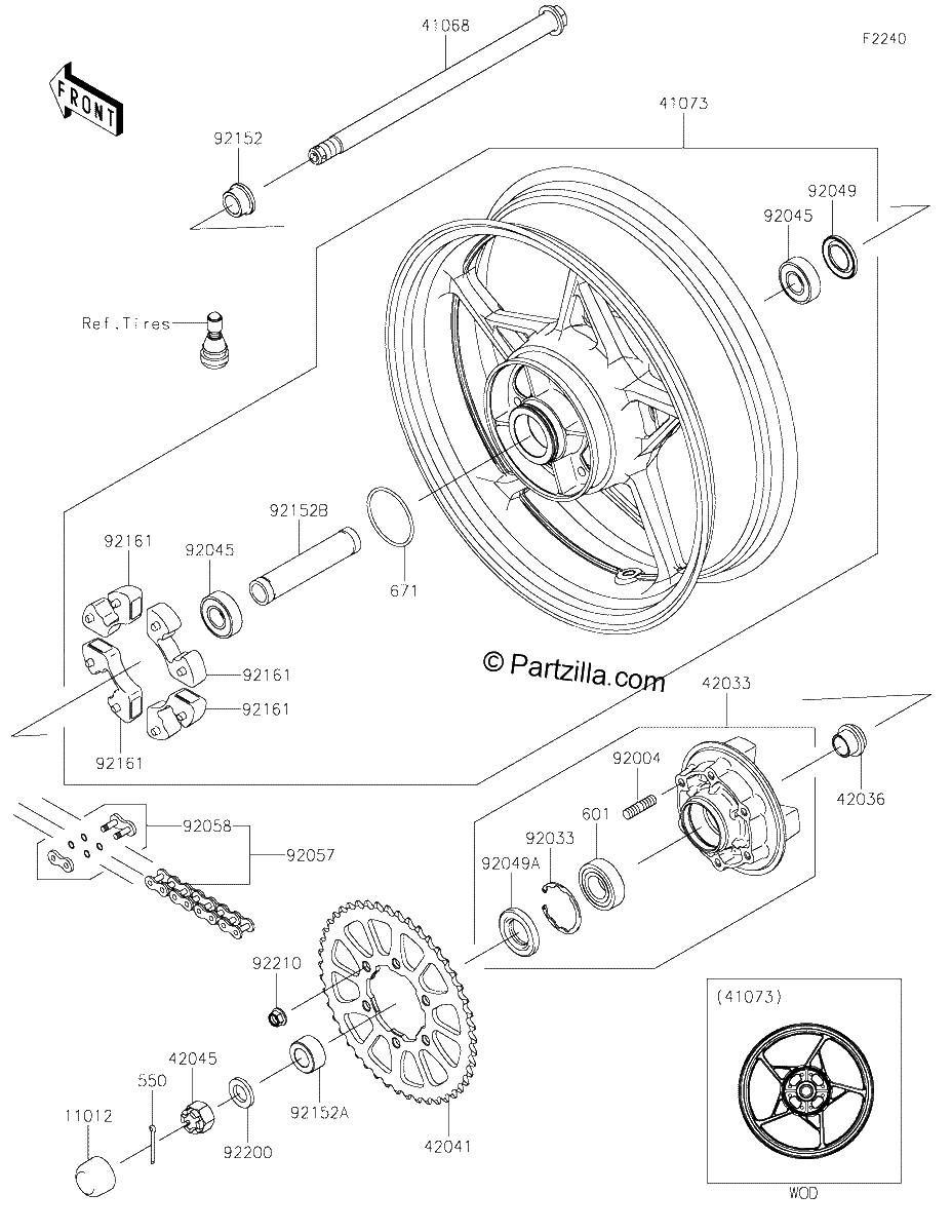 Diagrama de REAR WHEEL CHAIN