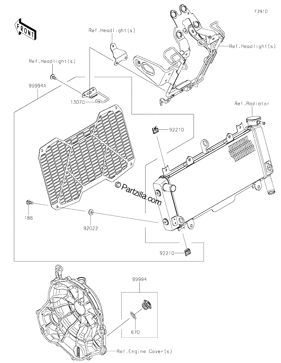 Diagrama de ACCESSORY RADIATOR SCREEN AND CAP