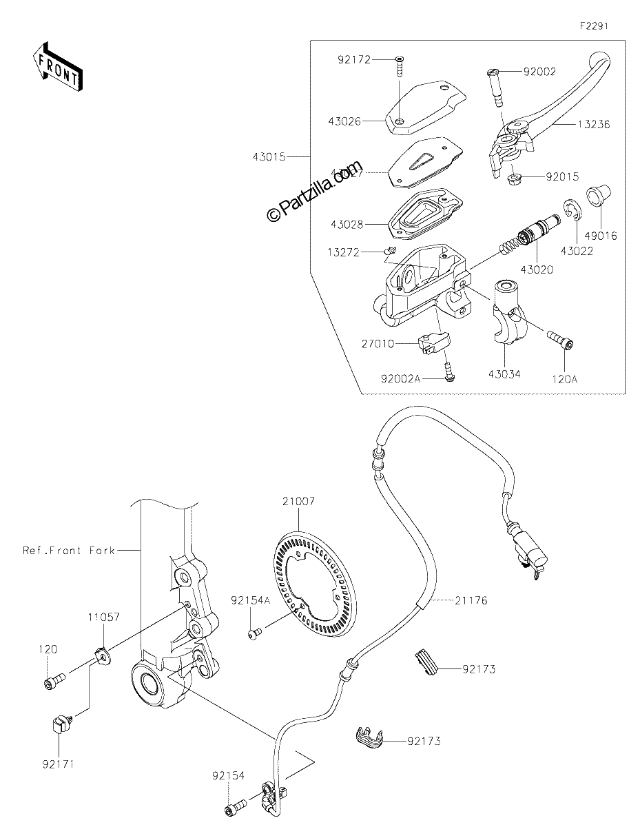 Diagrama de FRONT MASTER CYLINDER