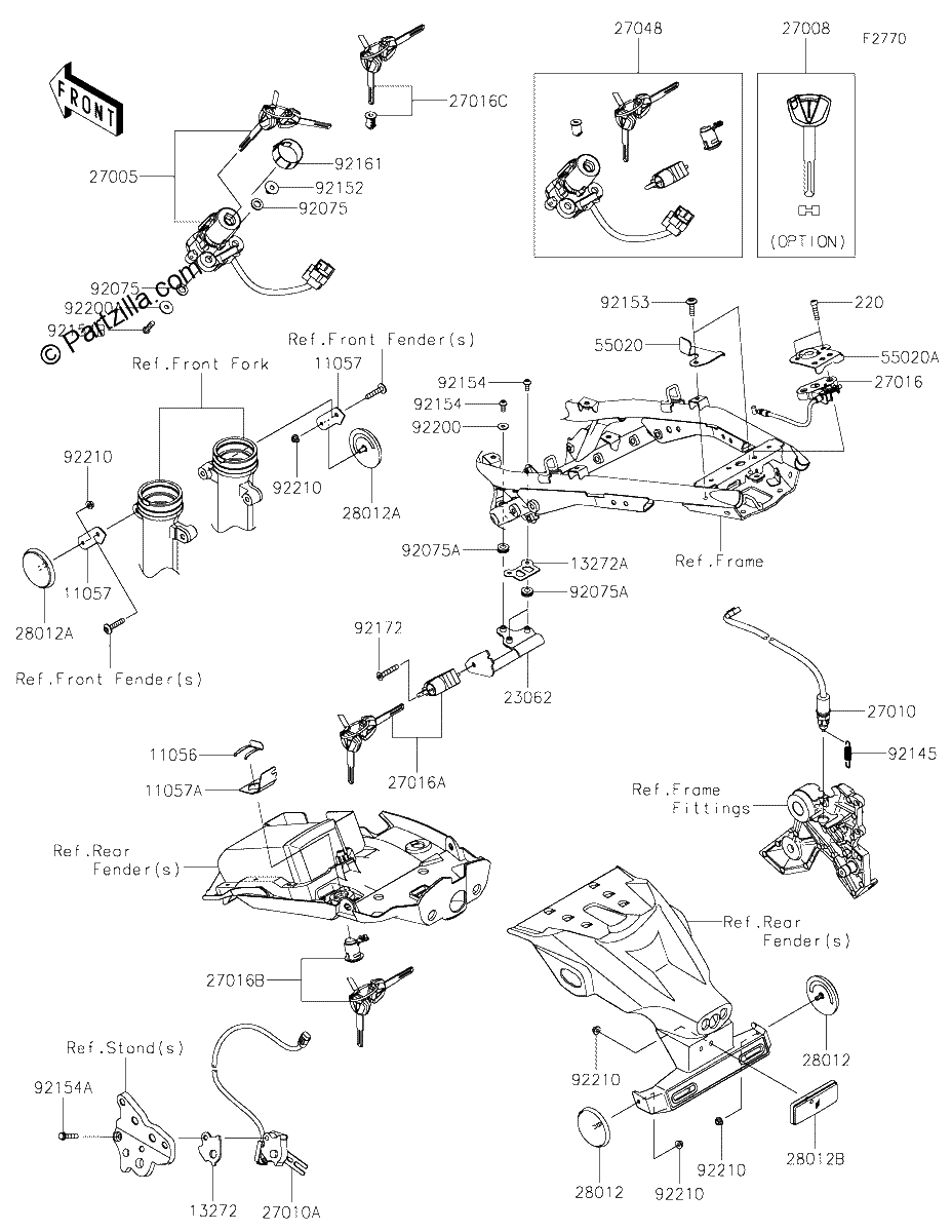Diagrama de IGNITION SWITCH LOCKS REFLECTORS