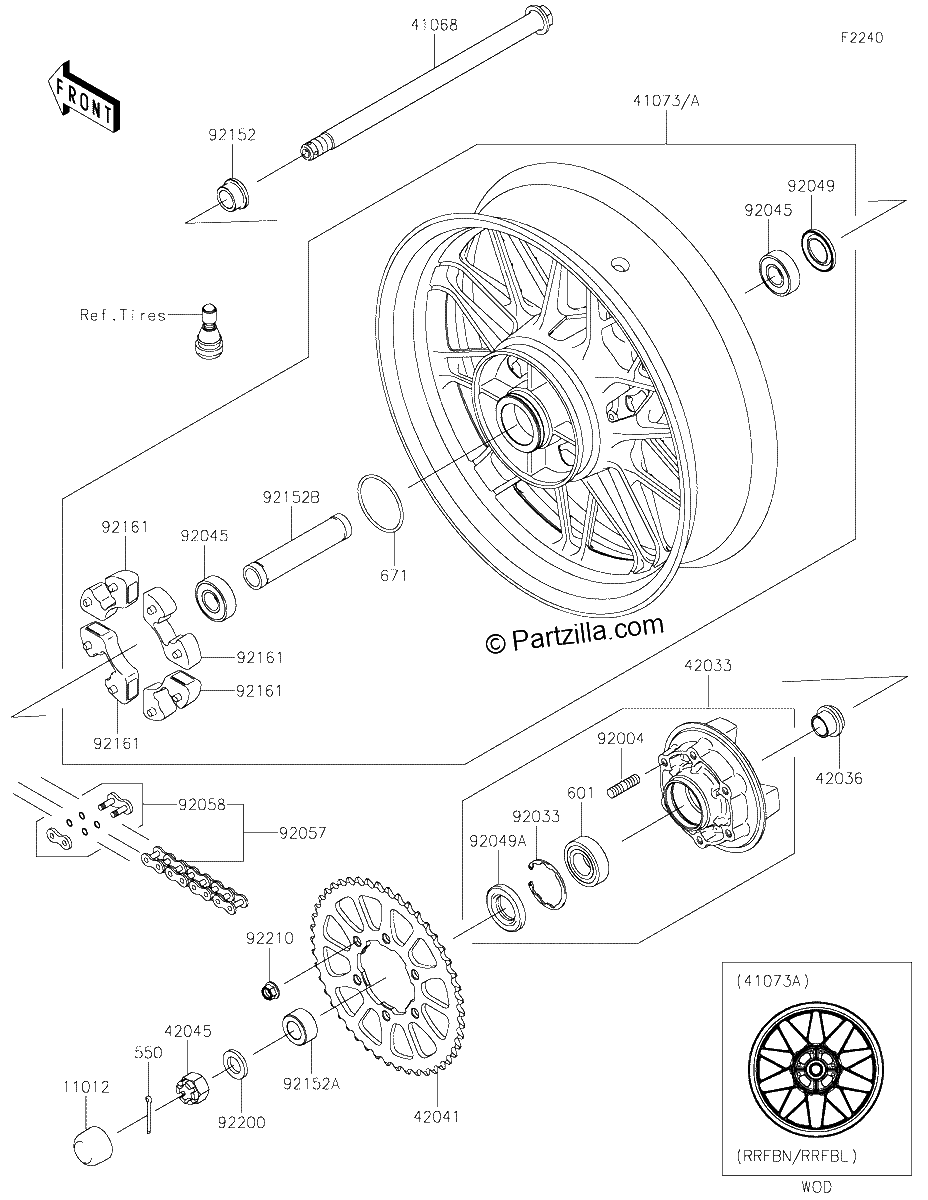 Diagrama de REAR WHEEL CHAIN