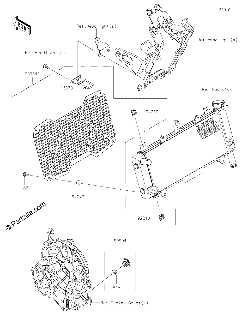 Diagrama de ACCESSORY RADIATOR SCREEN AND CAP