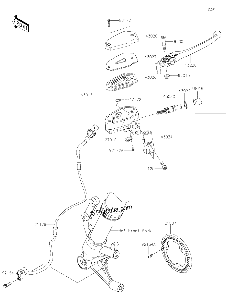 Diagrama de FRONT MASTER CYLINDER