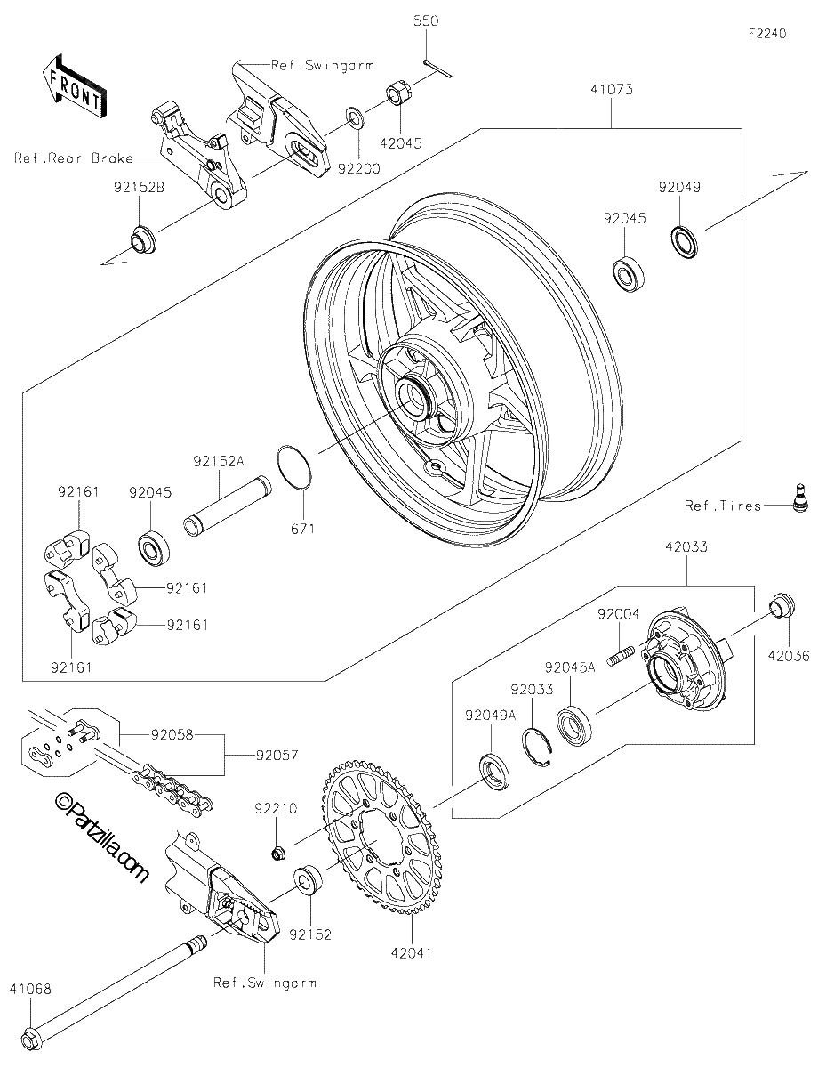 Diagrama de REAR WHEEL CHAIN