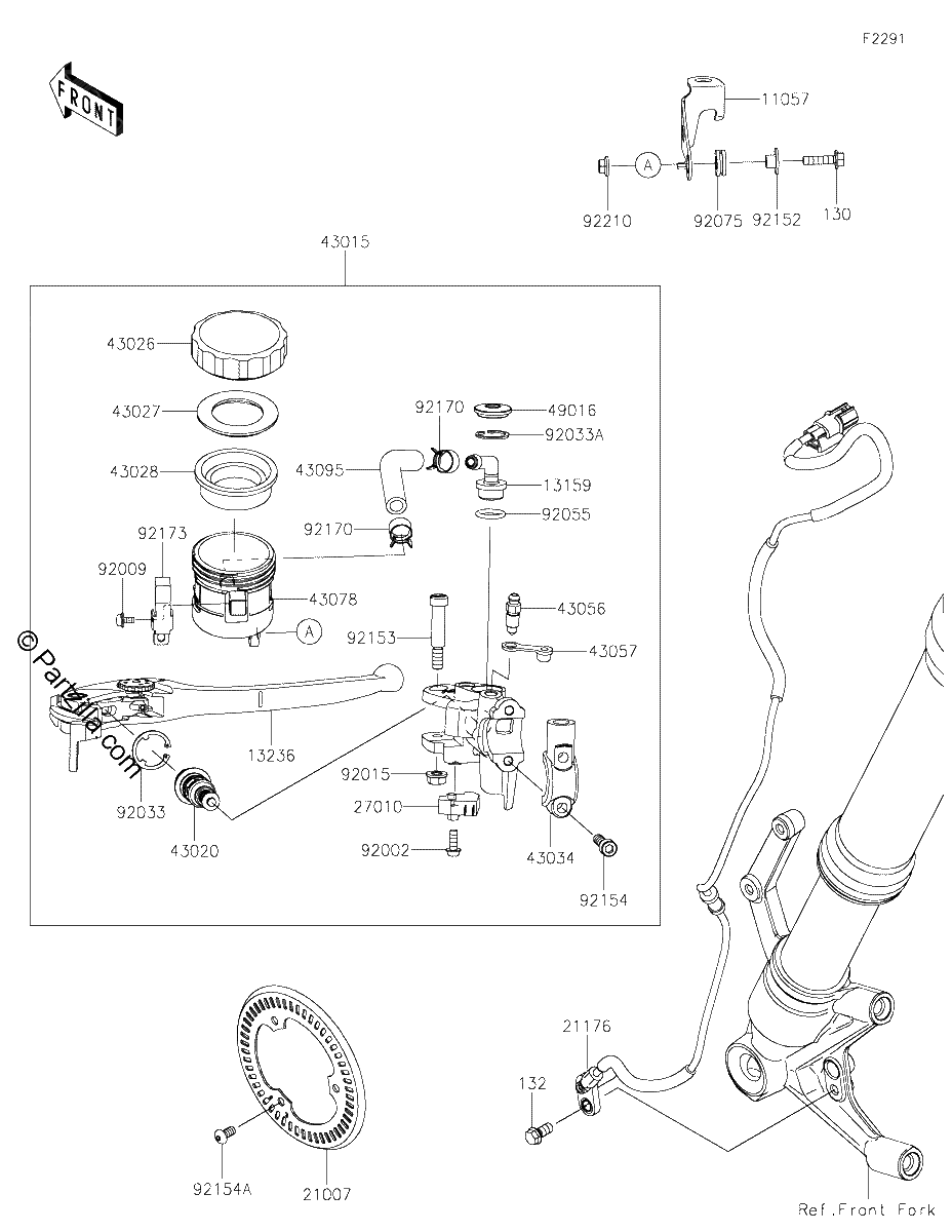 Diagrama de FRONT MASTER CYLINDER
