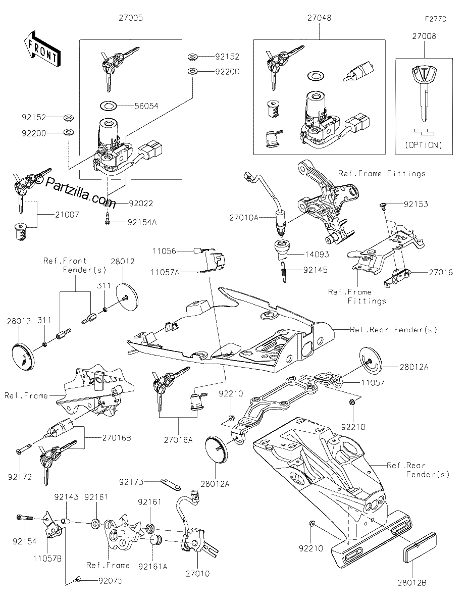 Diagrama de IGNITION SWITCH LOCKS REFLECTORS