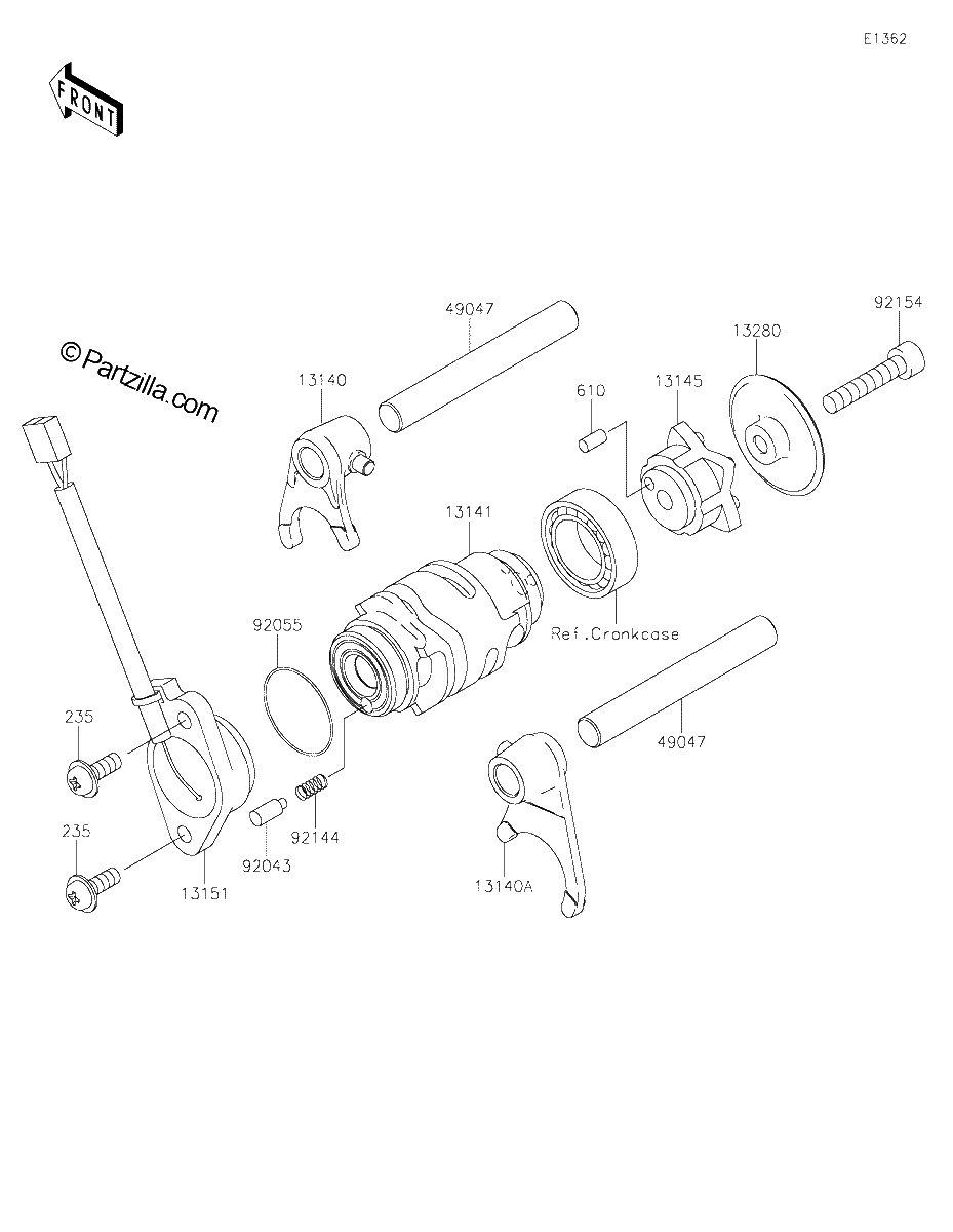 Diagrama de GEAR CHANGE DRUM SHIFT FORK S