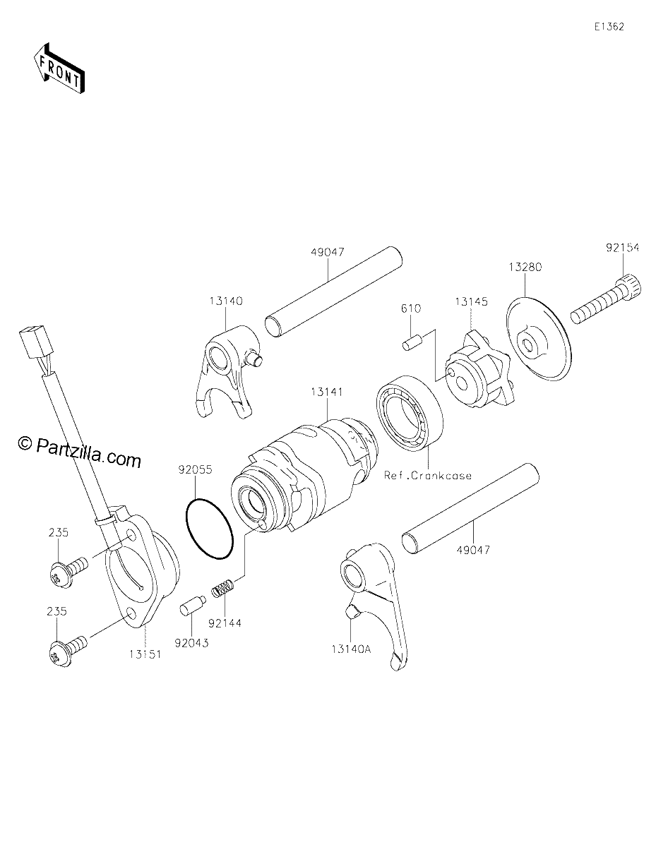 Diagrama de GEAR CHANGE DRUM SHIFT FORK S