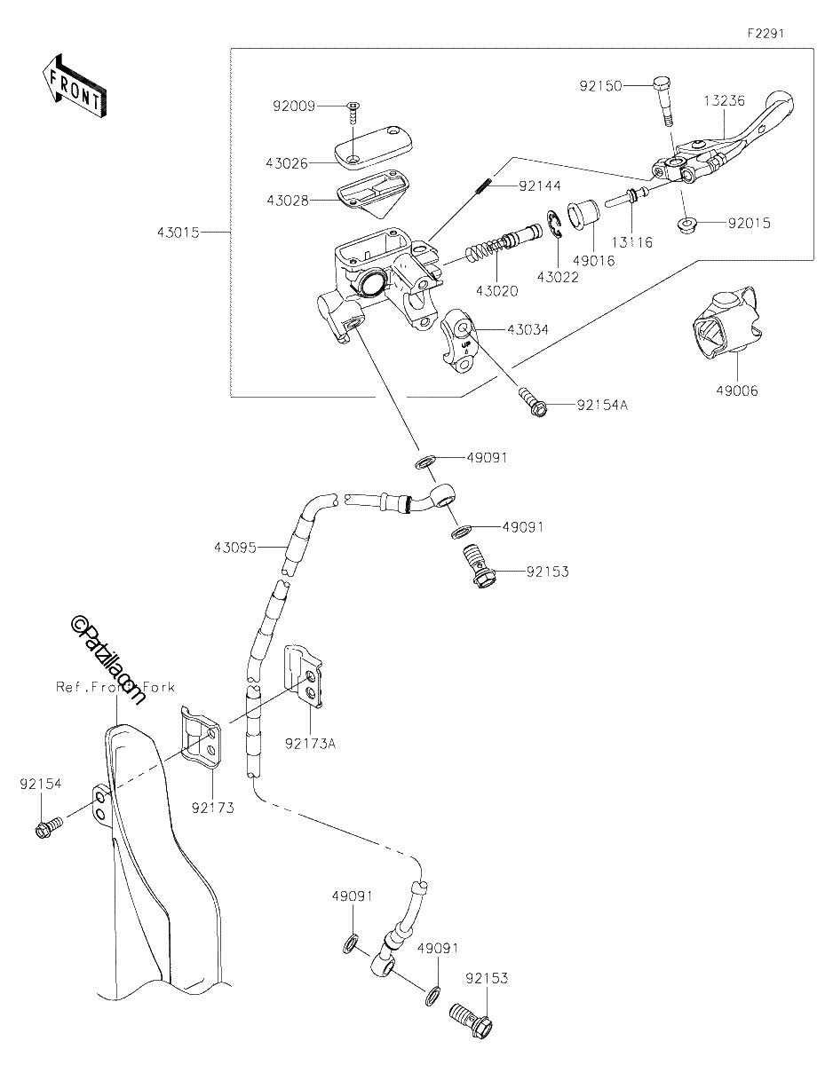 Diagrama de FRONT MASTER CYLINDER