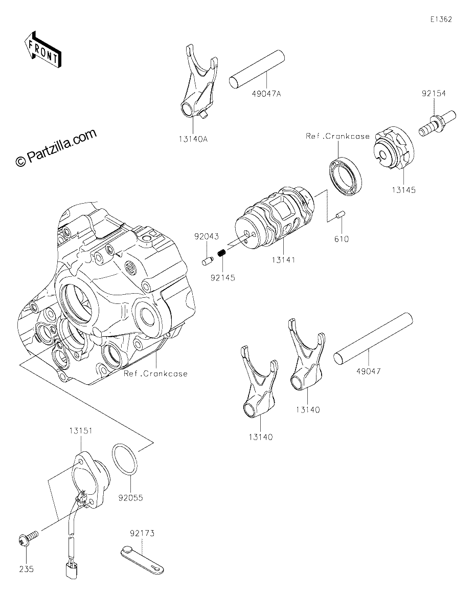 Diagrama de GEAR CHANGE DRUM SHIFT FORK S