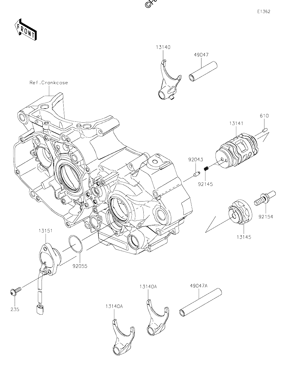 Diagrama de GEAR CHANGE DRUM SHIFT FORK S