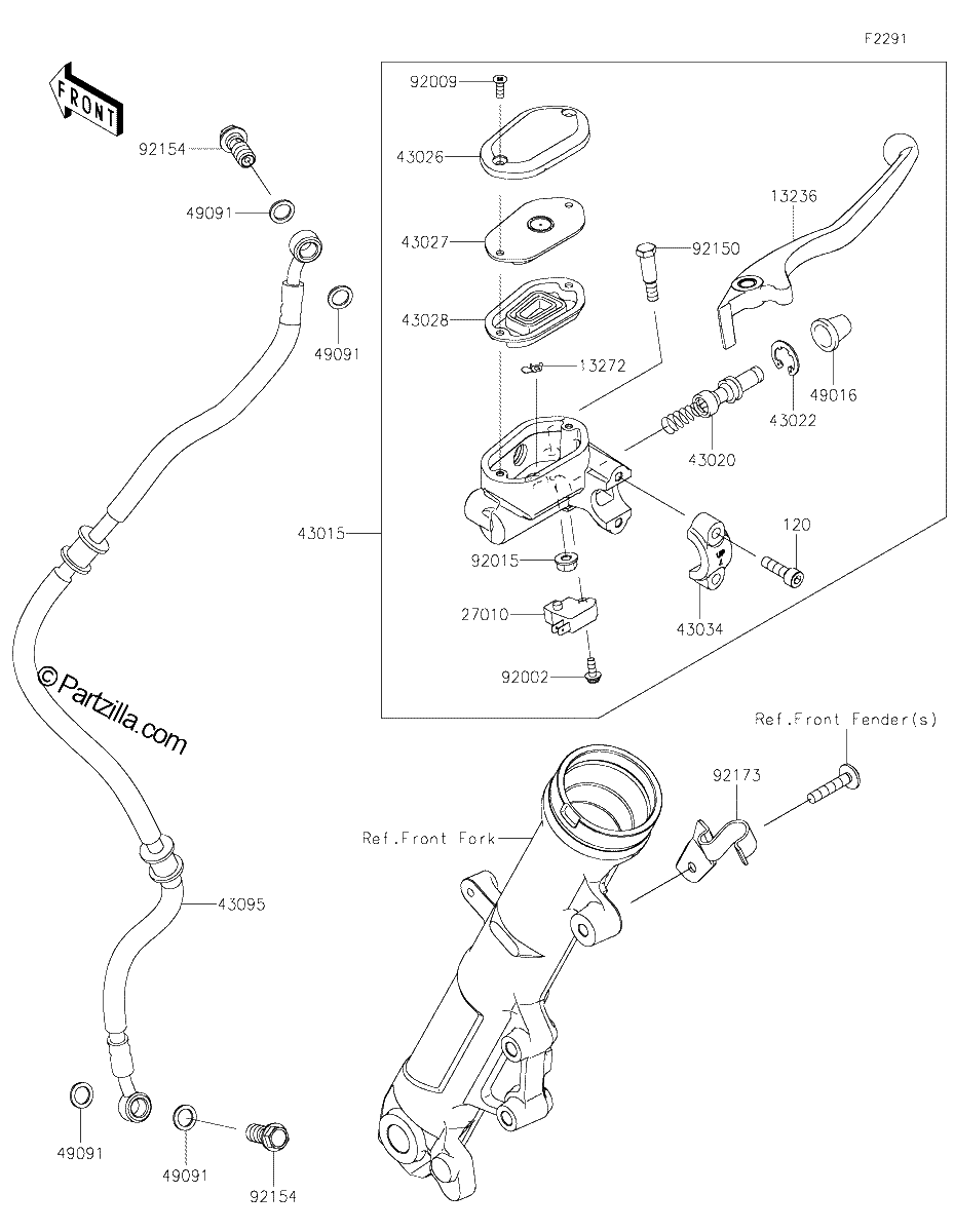 Diagrama de FRONT MASTER CYLINDER
