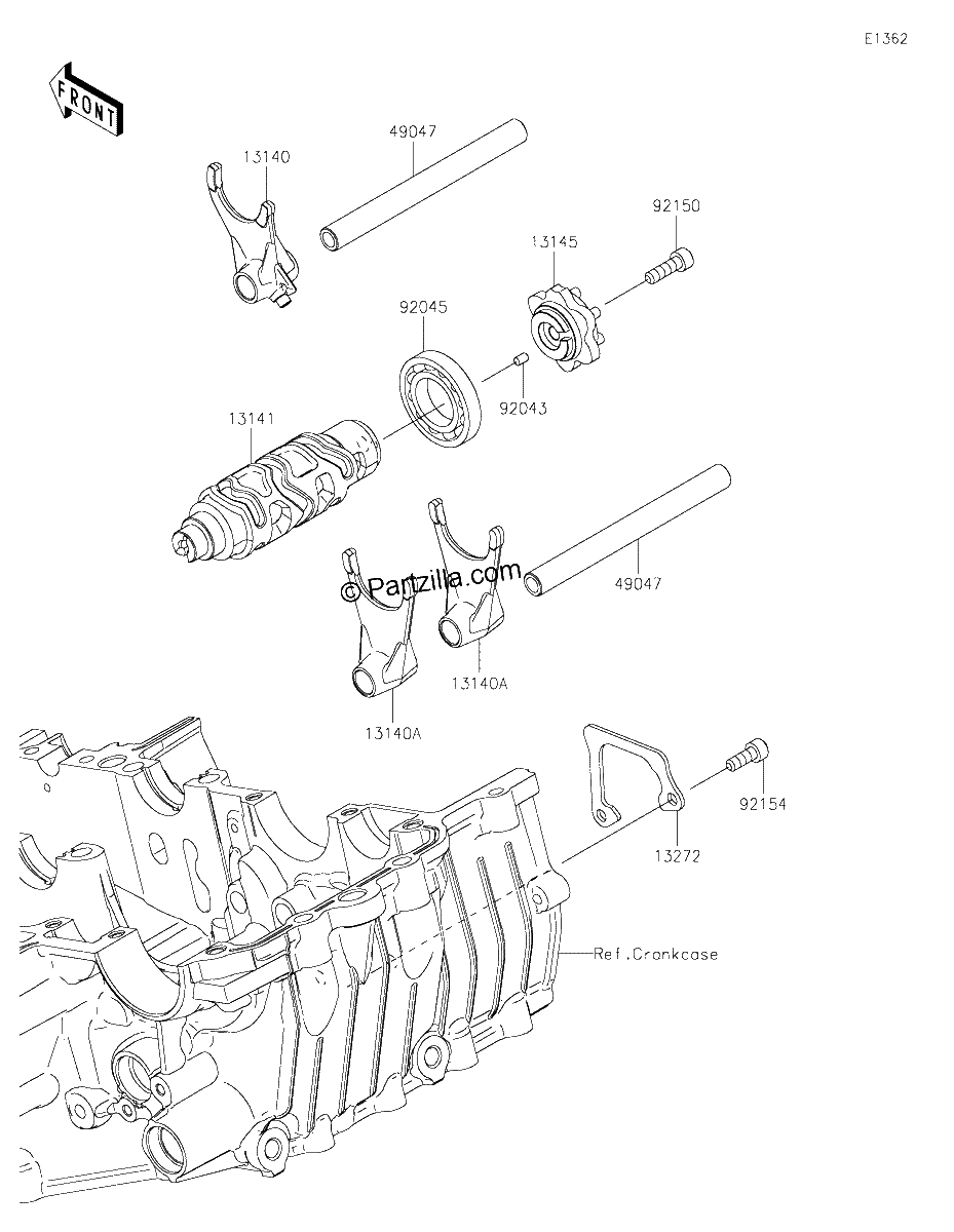 Diagrama de GEAR CHANGE DRUM SHIFT FORK S