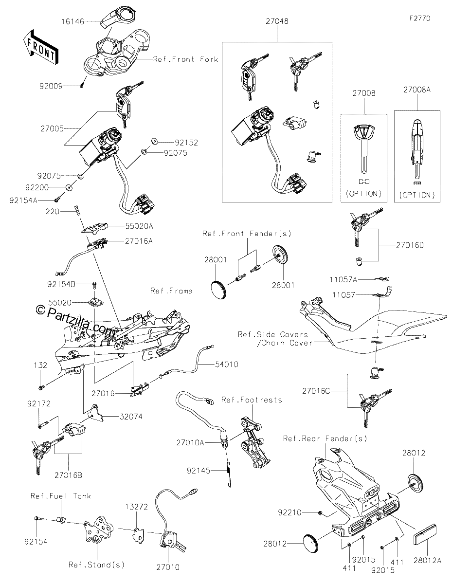 Diagrama de IGNITION SWITCH LOCKS REFLECTORS