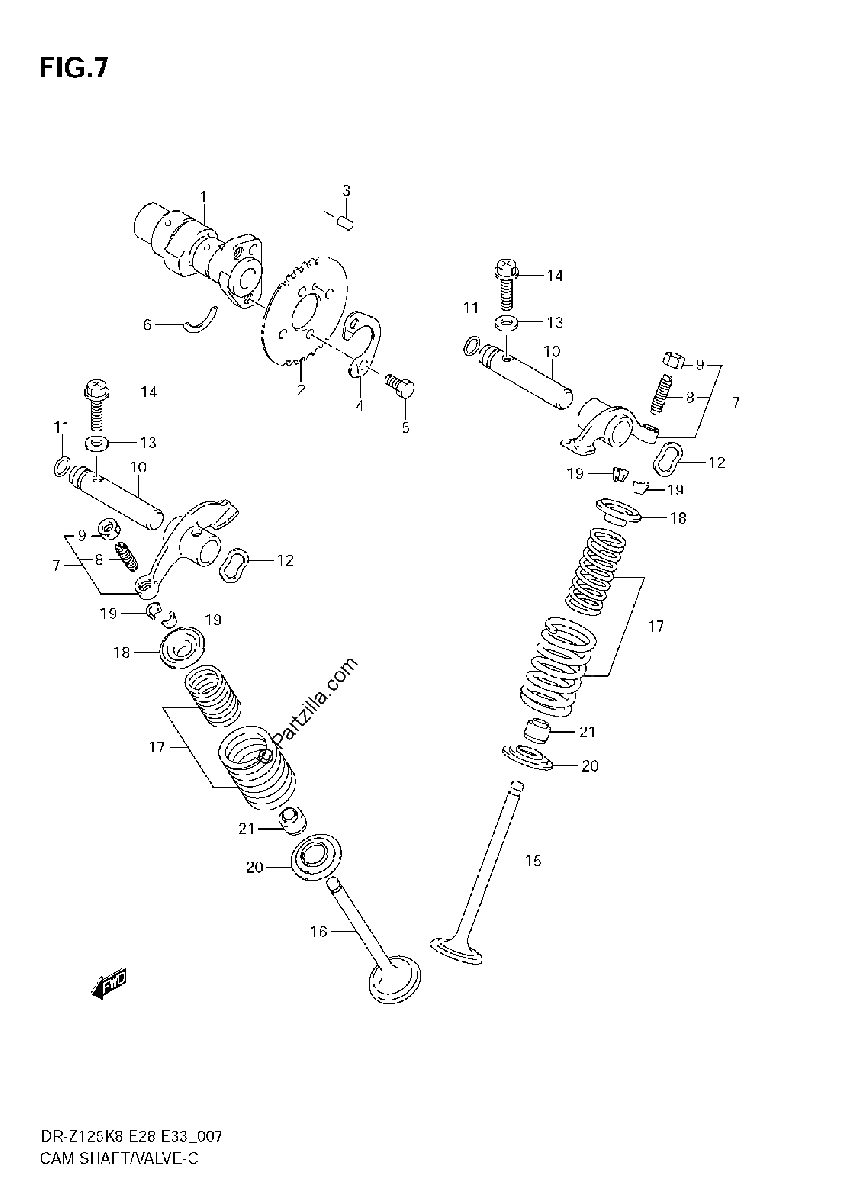 Diagrama de CAM SHAFT VALVE