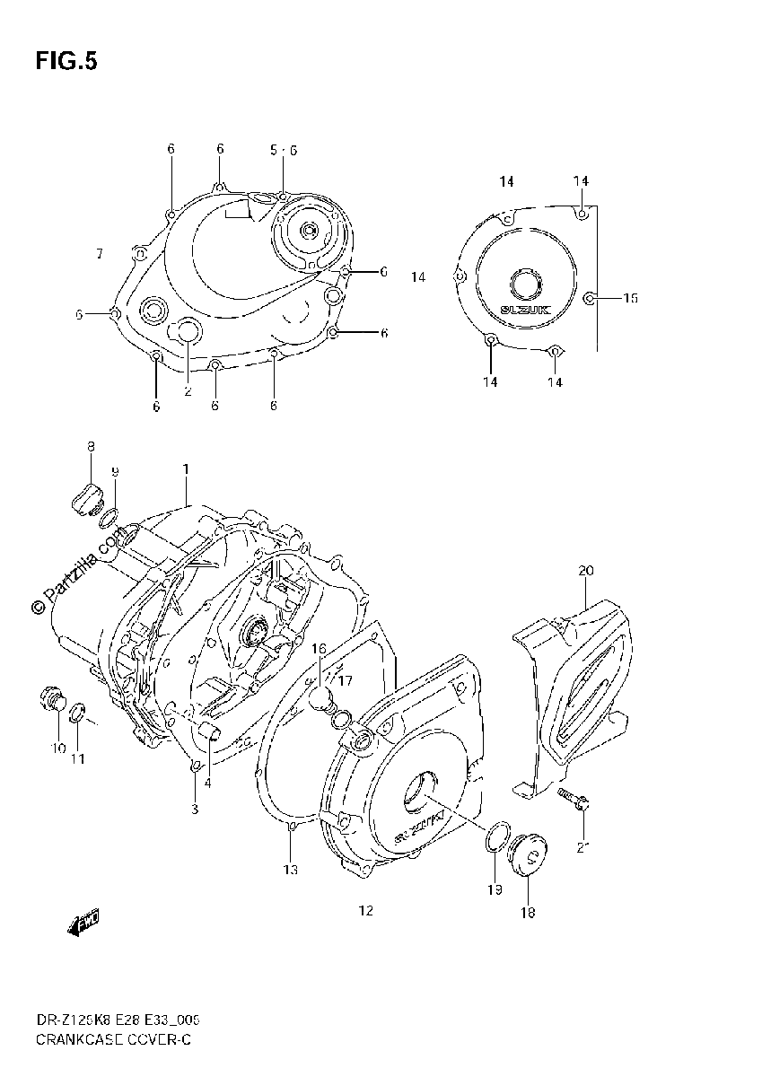 Diagrama de CRANKCASE COVER