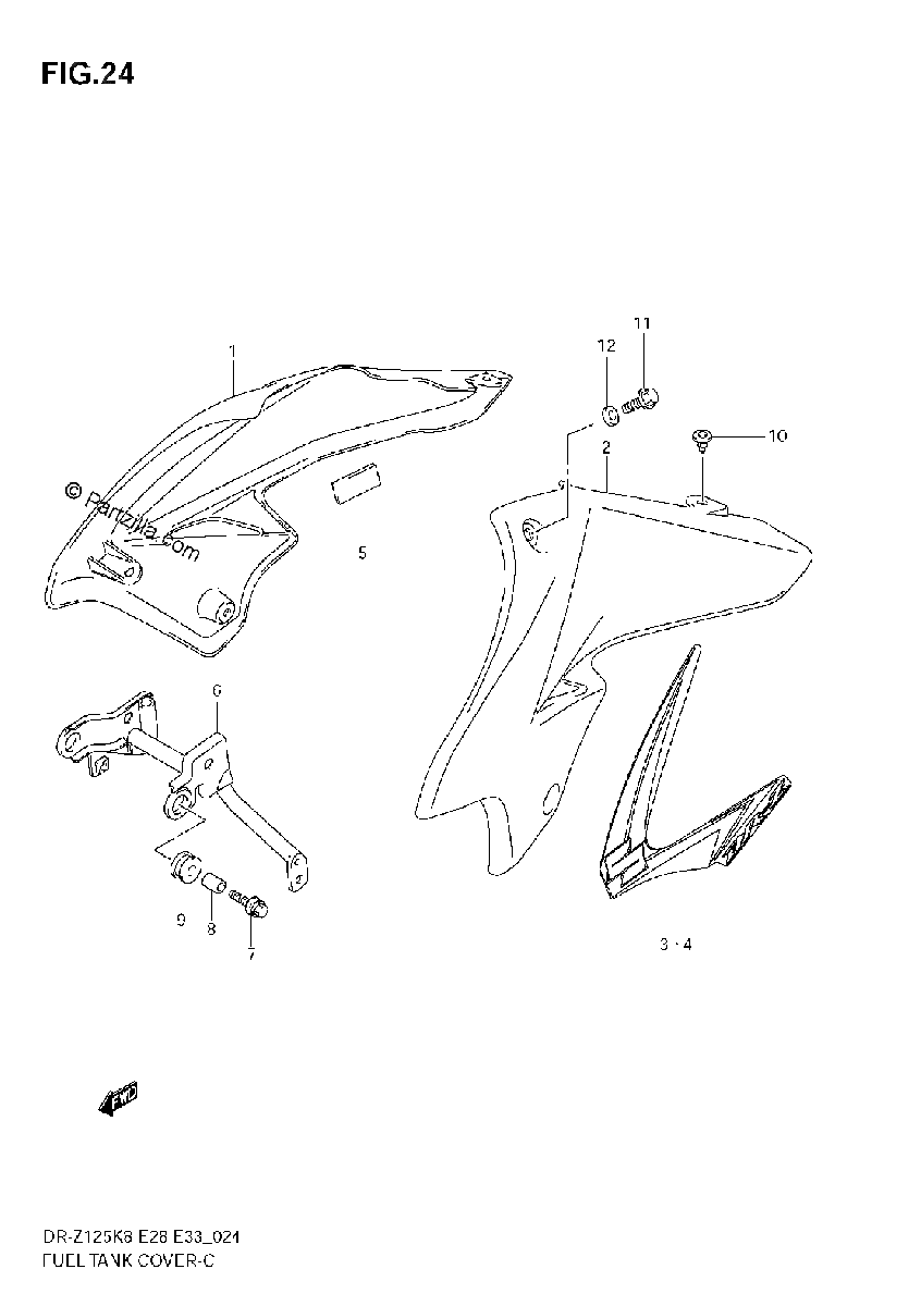 Diagrama de FUEL TANK COVER MODEL K8