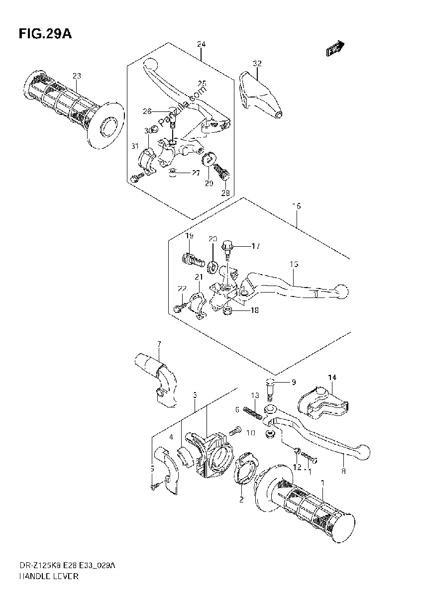 Diagrama de HANDLE LEVER MODEL L0