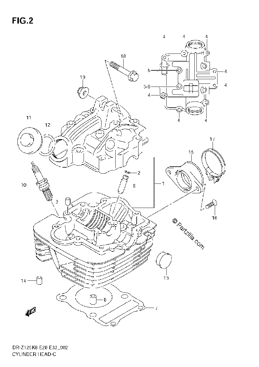 Diagrama de CYLINDER HEAD