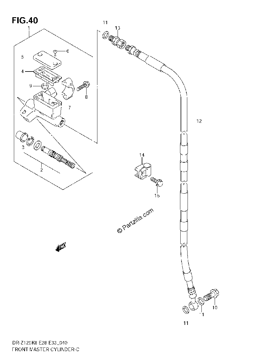 Diagrama de FRONT MASTER CYLINDER DR Z125L