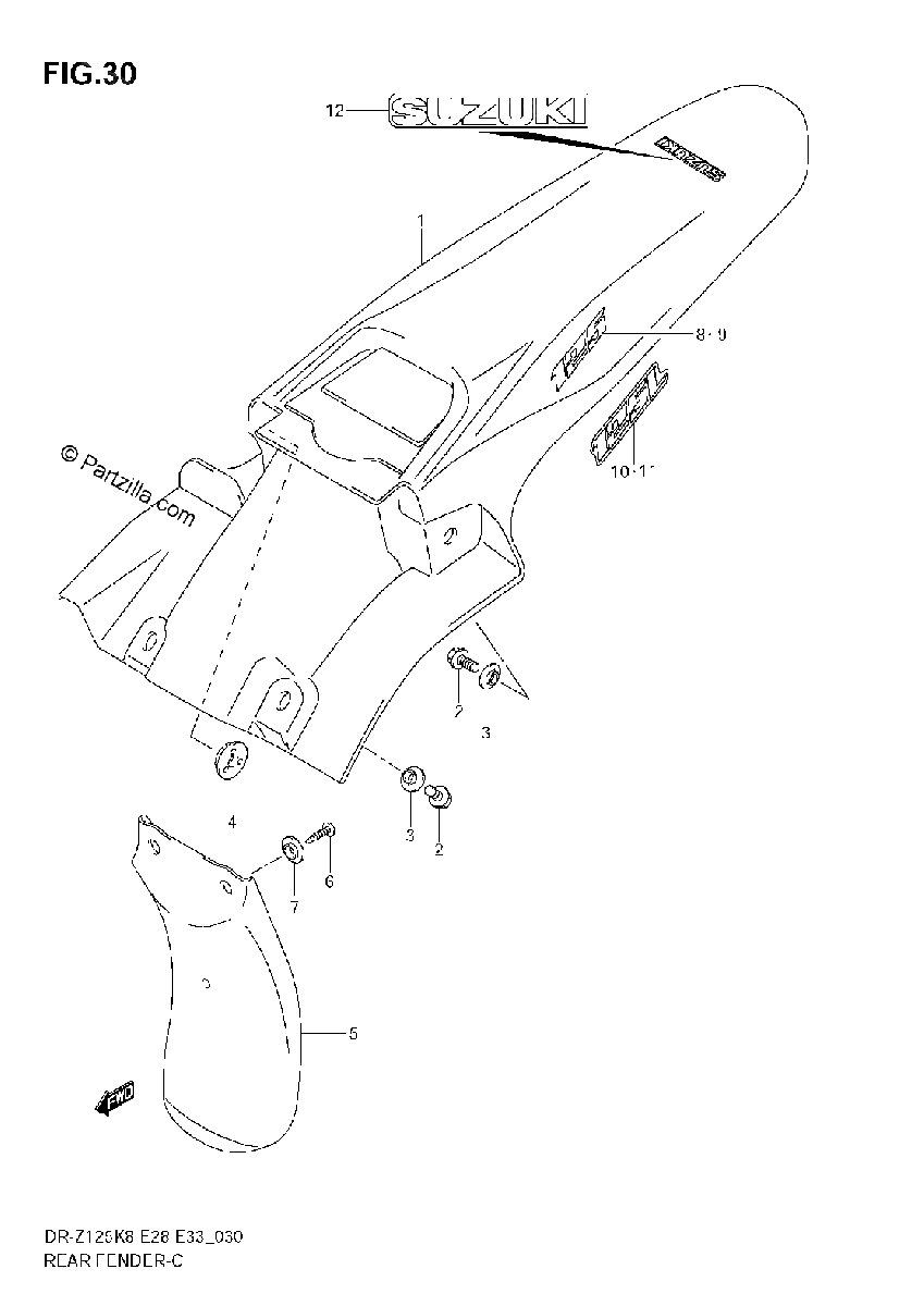 Diagrama de REAR FENDER